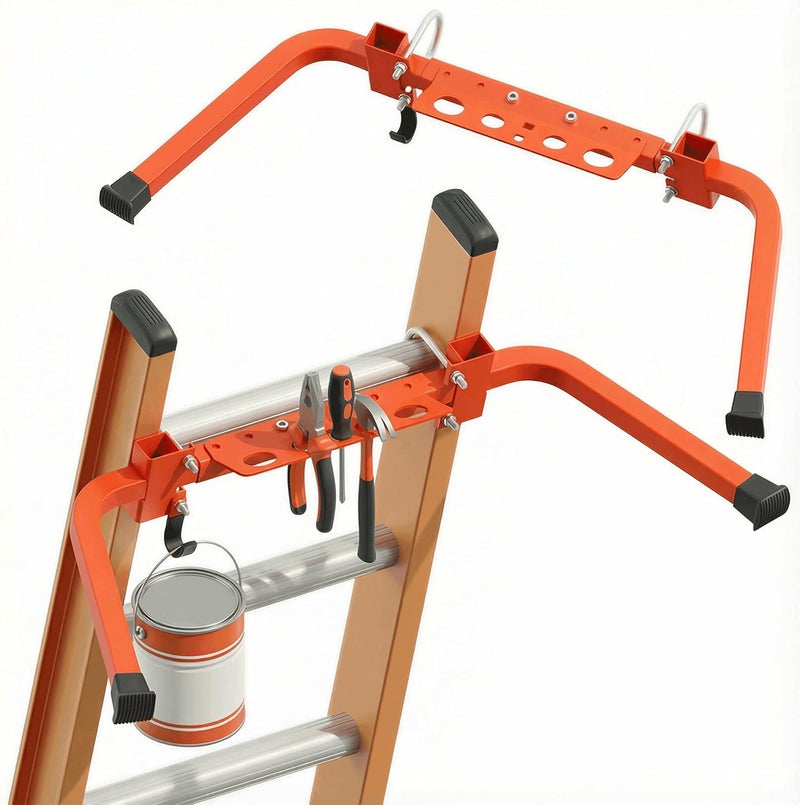 scoopify Ladder Stabilizer with Tool Tray & Hook - Heavy Duty Roof Gutter Guard, Universal Ladder Stabilizer for Gutters/Windows, Safe Stabilizer for All Ladder Types - Image 1